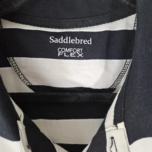 Saddlebred Rugby Style Striped Men's Polo - Picture 4 of 10